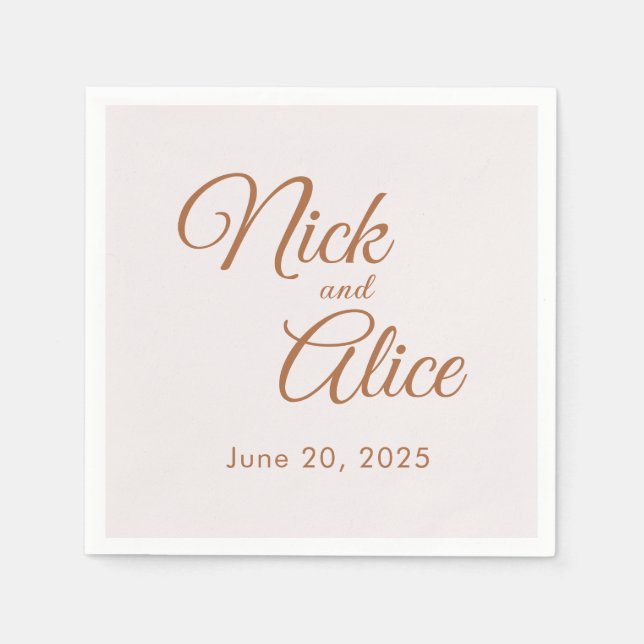 Customizable Weddings, Engagements - COFFEE Colour Napkin (Front)