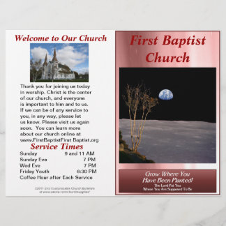Customizable Weekly Church Bulletin (Inside Blank)