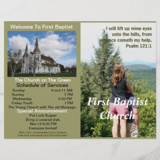 Customizable Weekly Church Bulletin (Outside Only)