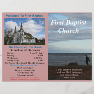 Customizable Weekly Church Bulletin (Outside Only)