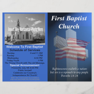 Customizable Weekly Church Bulletin (Patriotic)