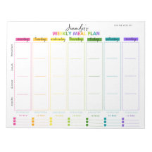 Customizable Weekly Meal Plan Notepad