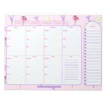 Customizable Weekly Meal Planner |Wildflowers&Bows