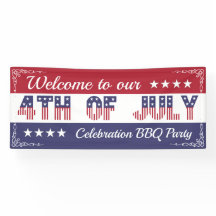 Customizable Welcome 4th of July Stars and Stripes