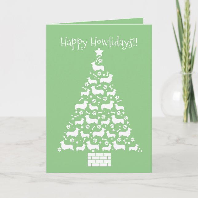 Customizable Welsh Corgi Holiday Card (Front)