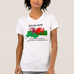 Customizable WELSH MUM Flag of Wales T-Shirt