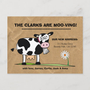 Customizable We're Moo-ving Postcard