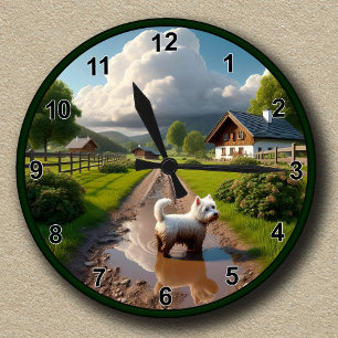 Customizable West Highland White Terrier (Westie) Round Clock