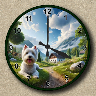 Customizable West Highland White Terrier (Westie) Round Clock