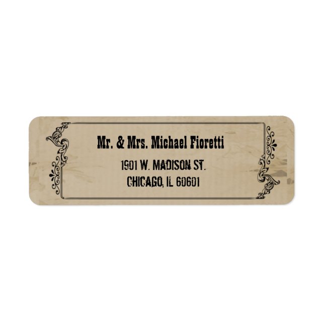 Customizable Western Inspired Return Address Label (Front)
