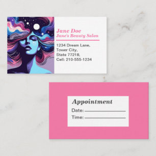 Customizable Whimsical Beauty Salon Appointment Business Card