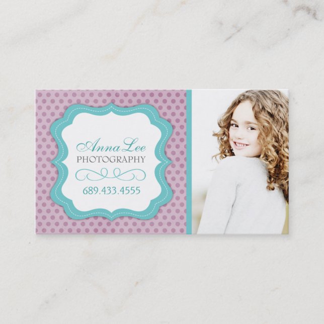Customizable Whimsical Photographer Business Cards (Front)