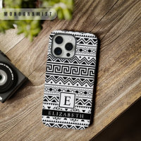 Customizable White and Black Aztec Pattern