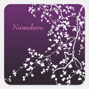 Customizable: White blossom Square Sticker