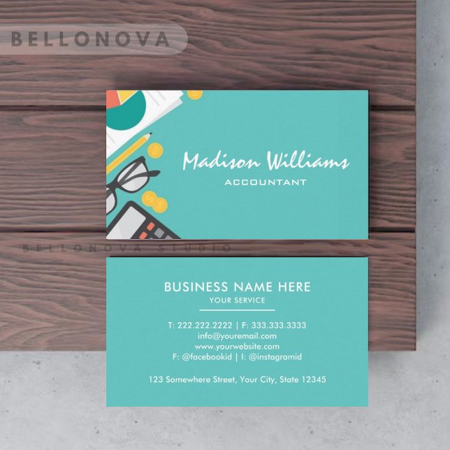 Customizable White Bright Blue Professional  Business Card (Customizable White Bright Blue Professional Business Card)