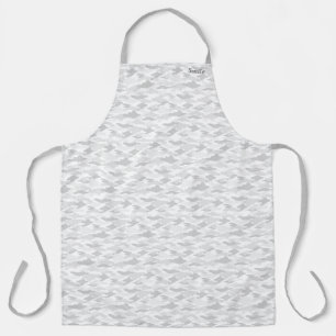 Customizable White Camouflage Apron Name