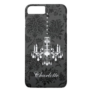 Customizable White Chandelier on Damask iPhone Cas Case-Mate iPhone Case