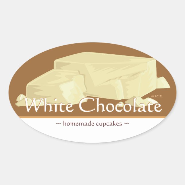 Customizable White Chocolate Oval Stickers (Front)