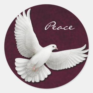 Customizable White Dove on Maroon Sticker