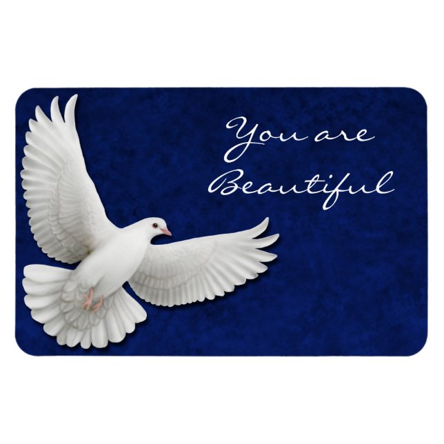 Customizable White Dove Premium Flexi Magnet (Horizontal)