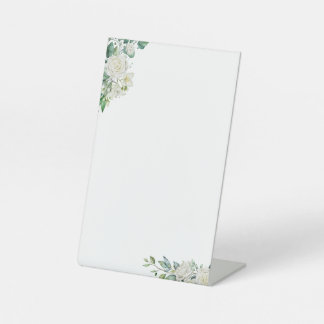 Customizable White Floral Sign