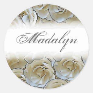 Customizable white gardenia flower stickers