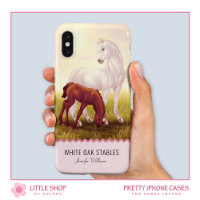Customizable White Horse and Foal