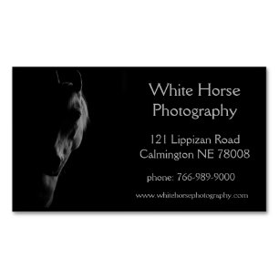 Customizable White Horse Design Magnetic Business Card