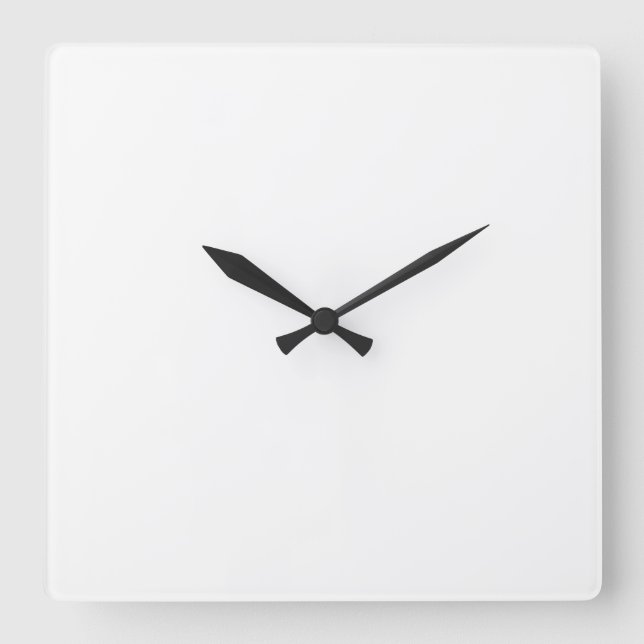Customizable White Simple Square Wall Clock (Front)