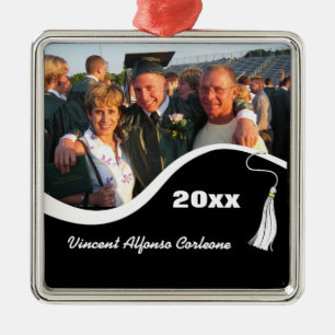 Customizable White Tassel Graduation Ornament