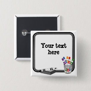 Customizable Whiteboard 2 Inch Square Button