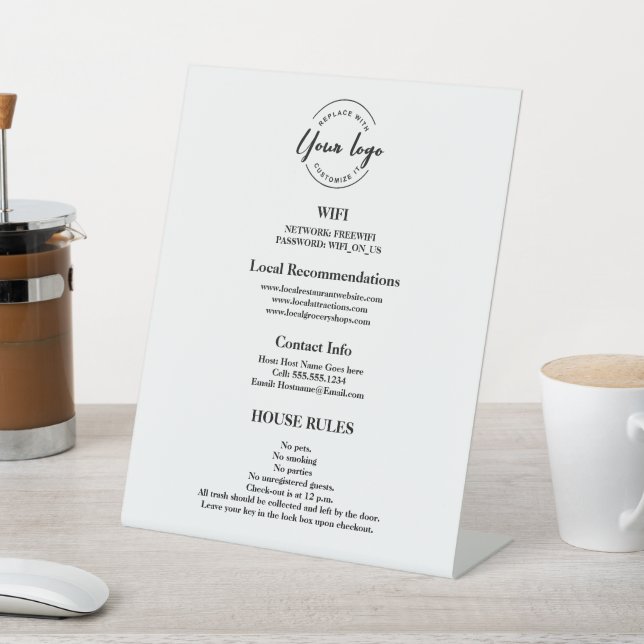 Customizable WIFI password for Guest Your logo  Pedestal Sign (In SItu)