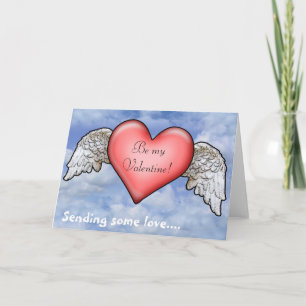 Customizable Winged Heart Holiday Card