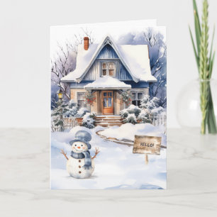 Customizable Winter Greeting Card – Snowy Delight