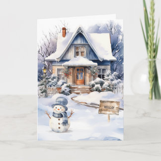 Customizable Winter Greeting Card – Snowy Delight