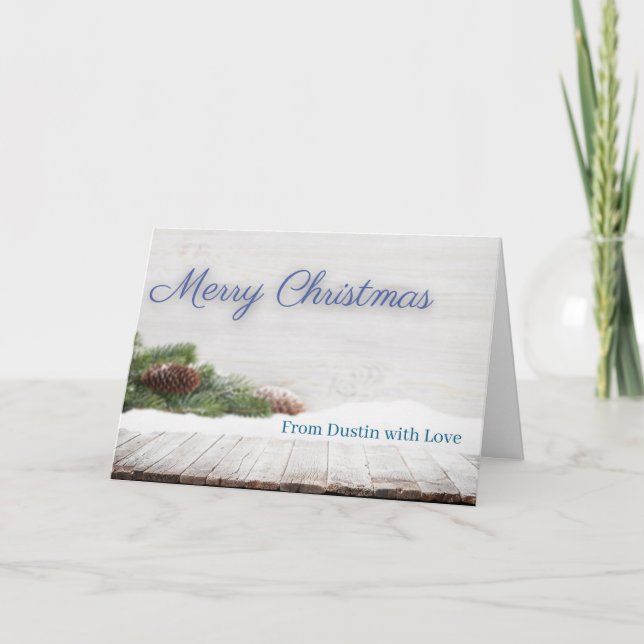 Customizable Winter Snow Christmas Card Holiday (Front)