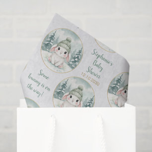 Customizable Winter Woodland Bunny Baby Shower Tissue Paper