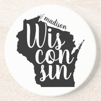Customizable Wisconsin State and City Coaster
