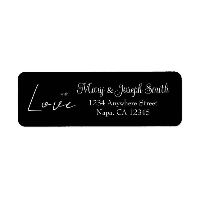 Customizable 'With Love' Wedding Typography Favour (Front)