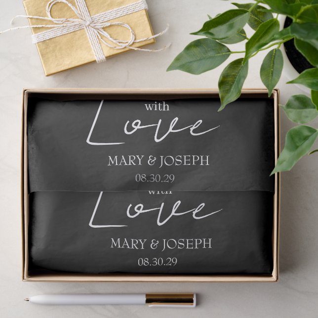 Customizable 'With Love' Wedding Typography Favour Tissue Paper (Gift)