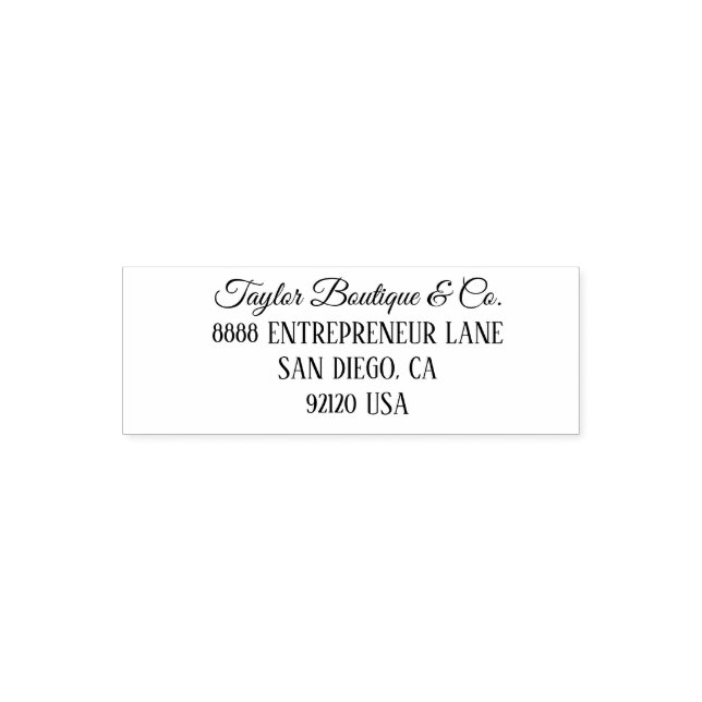 Customizable with Your Business name and address Self-inking Stamp (Design)