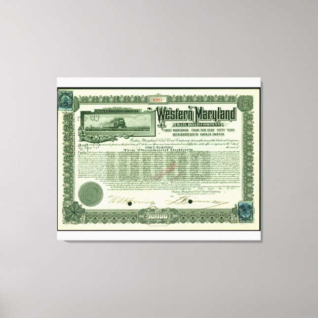 Customizable WM Railroad Gold Bond Reproduction Canvas Print (Front)