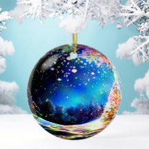 Customizable Woodland Christmas Ornament