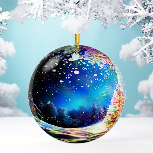 Customizable Woodland Christmas Ornament