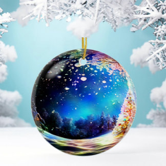 Customizable Woodland Christmas Ornament