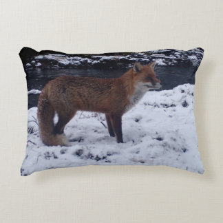 Customizable Woodland  Red Fox in Snow Cushion