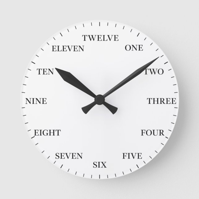 Customizable Word Number Wall Round Clock (Front)