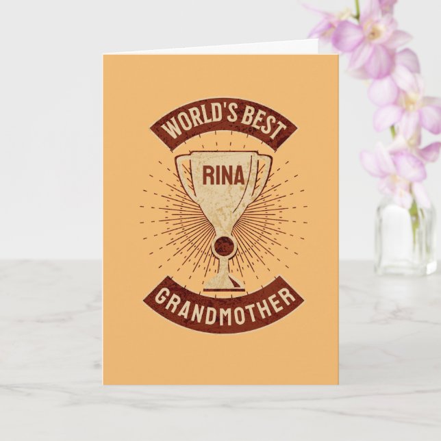 Customizable World's Best Grandma and Name Change Card (Orchid)