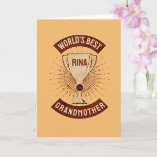 Customizable World's Best Grandma and Name Change Card