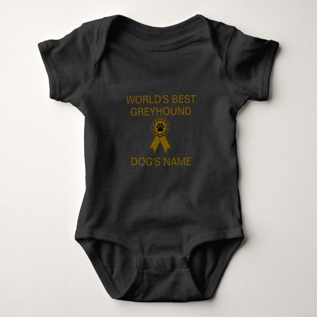 Customizable World's Best Greyhound Design  Baby Bodysuit (Front)